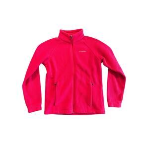 Columbia Girls HOT Pink Fleece Jacket L 14/16 | Cozy Zip-Up Fall Winter Coat